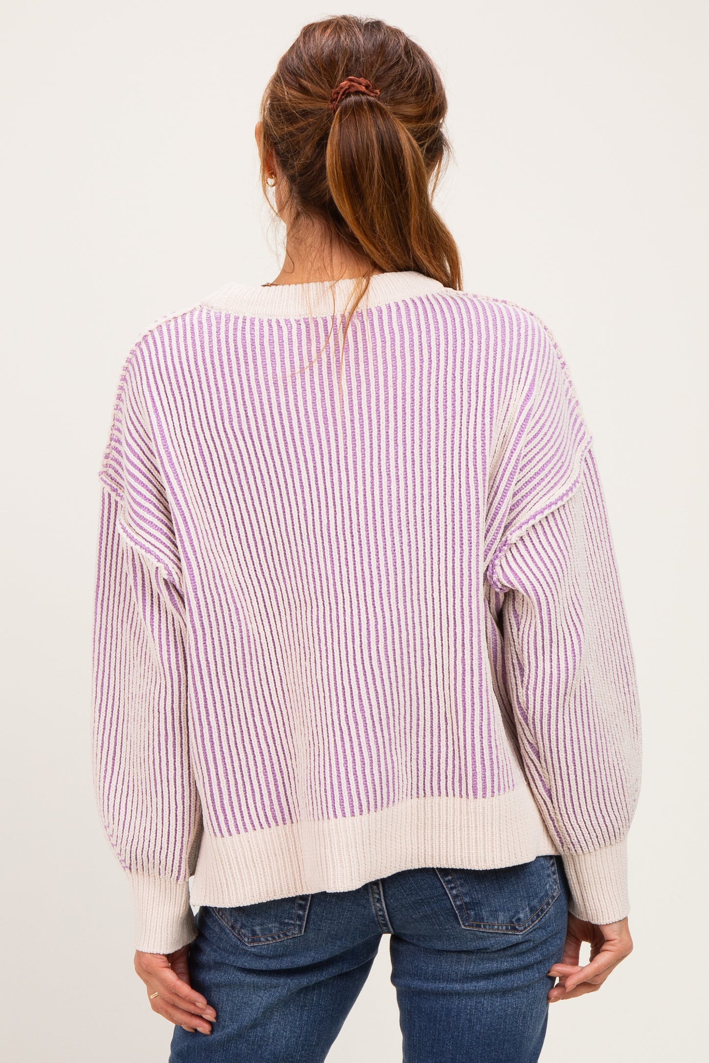 Lavender Two Tone Oversized Sweater