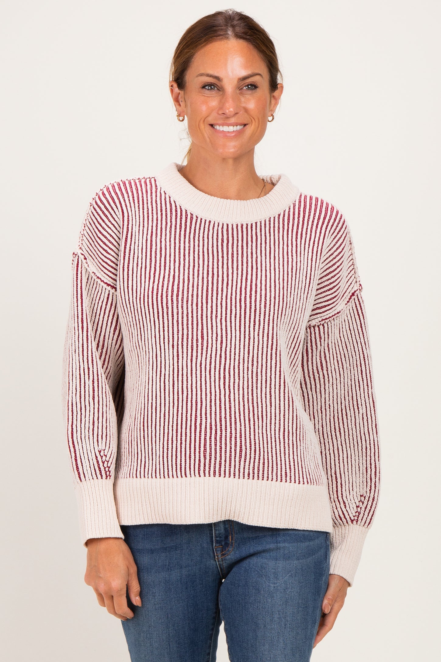 Rust Two Tone Oversized Maternity Sweater