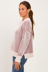 Rust Two Tone Oversized Sweater