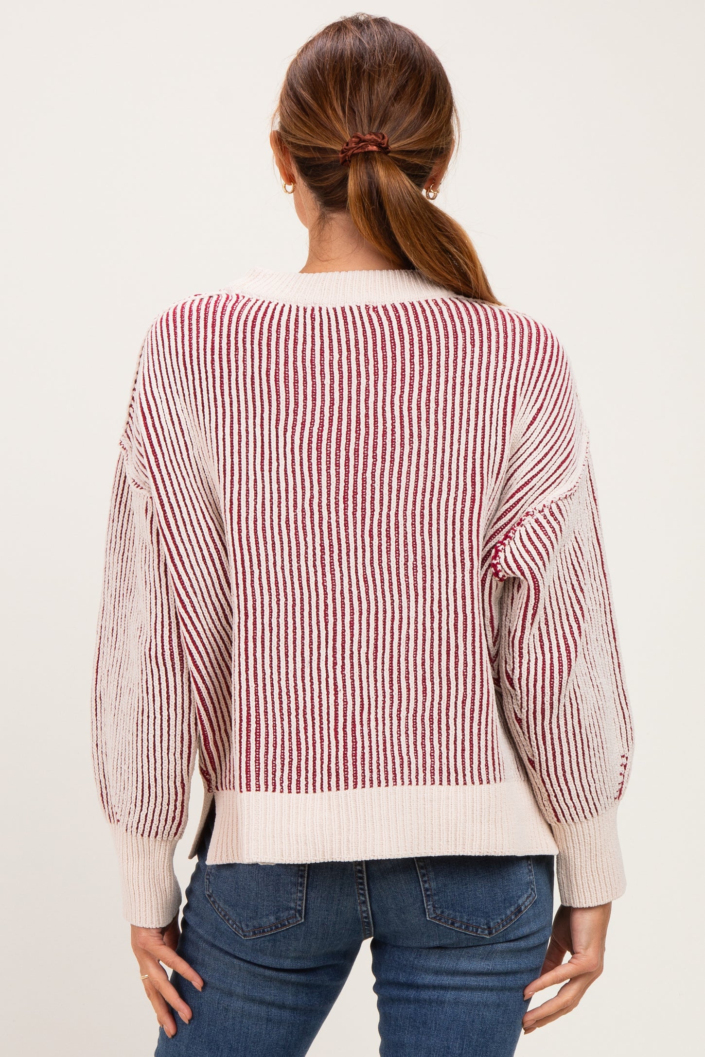 Rust Two Tone Oversized Sweater
