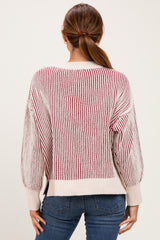 Rust Two Tone Oversized Sweater