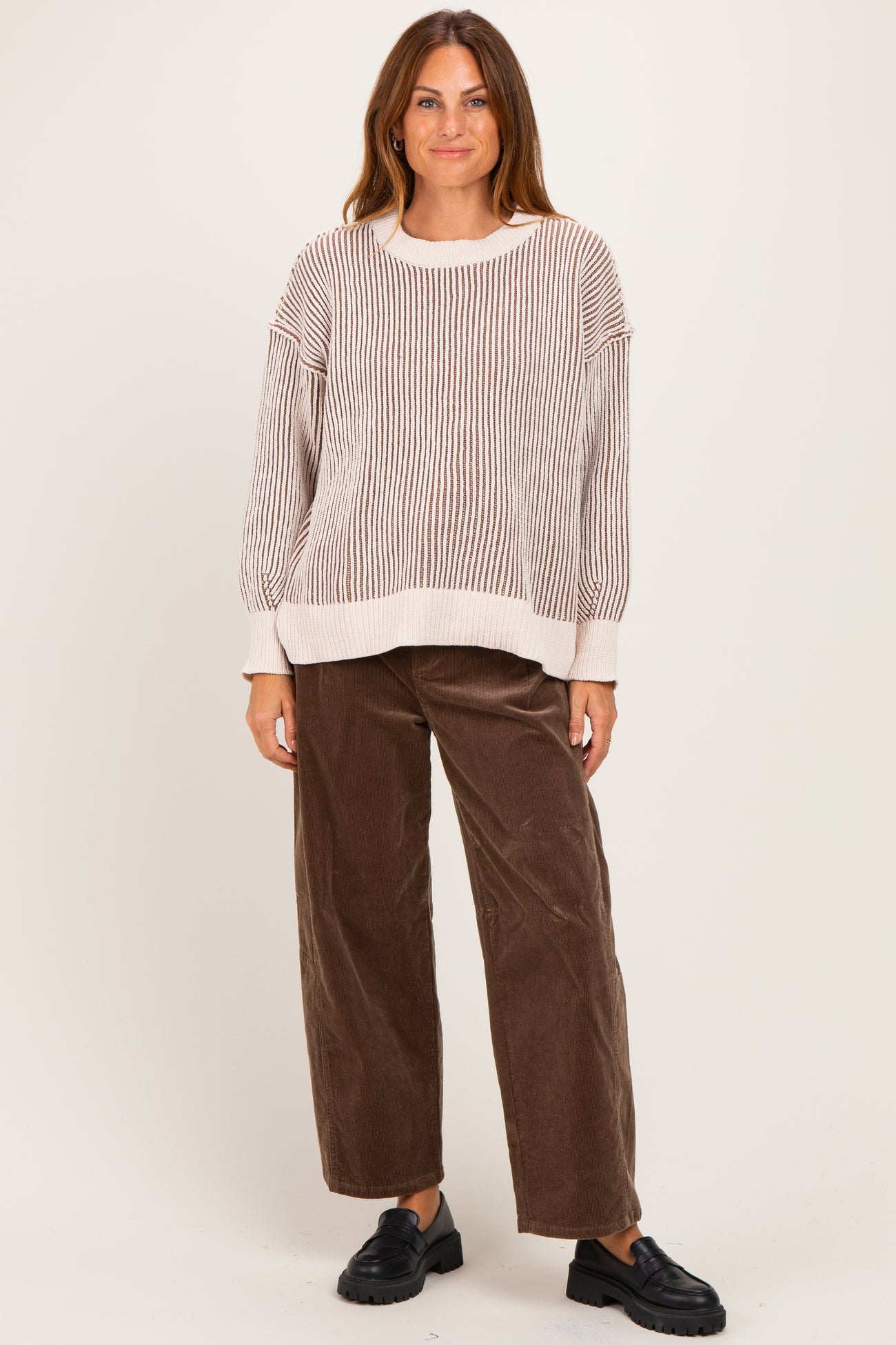 Mocha Two Tone Oversized Sweater