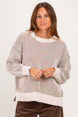 Mocha Two Tone Oversized Sweater