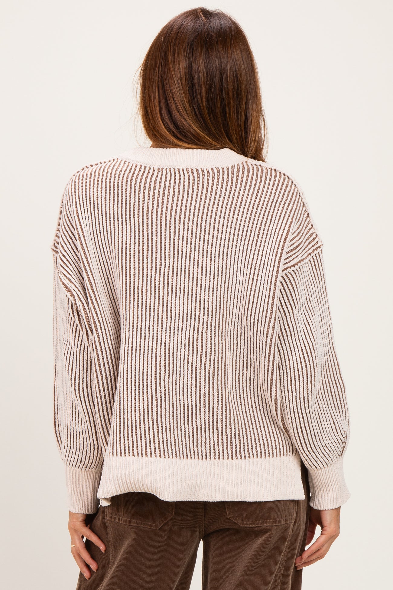Mocha Two Tone Oversized Sweater