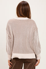 Mocha Two Tone Oversized Sweater