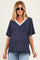 Navy Striped Short Sleeve V-Neck Maternity Top