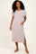 Beige Short Sleeve Ribbed Maxi Dress