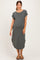 Gun Metal Rounded Hem Maternity Midi Dress