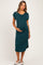 Hunter Green Rounded Hem Maternity Midi Dress