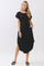 Black Rounded Hem Midi Dress