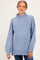 Blue Mock Neck Oversized Maternity Sweater