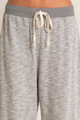 Heather Grey Contrast Waist Drawstring Pants