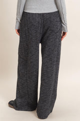 Black Contrast Waist Drawstring Pants