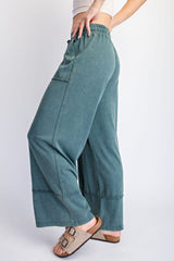 Jungle Mineral Wash Wide Leg Ankle Pants