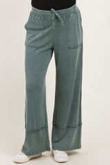 Jungle Mineral Wash Wide Leg Ankle Maternity Pants