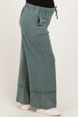 Jungle Mineral Wash Wide Leg Ankle Maternity Pants