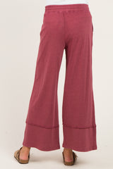 Crimson Mineral Wash Wide Leg Ankle Maternity Pants