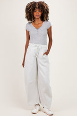 Bone Fleece Barrel Leg Maternity Sweatpants
