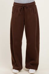 Chocolate Fleece Barrel Leg Sweatpants