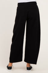 Black Fleece Barrel Leg Maternity Sweatpants