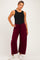 Dark Burgundy Fleece Barrel Leg Maternity Sweatpants