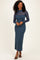 Hunter Green Ribbed Knit Mock Neck Long Sleeve Maxi Dress