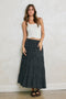 Black Polka Dot Tiered Maxi Skirt