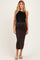 Chocolate Ribbed Sweater Maternity Midi Skirt