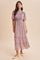 Dusty Rose Ruffle Floral Print Maxi Dress