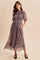 Midnight Ruffle Floral Print Maxi Dress