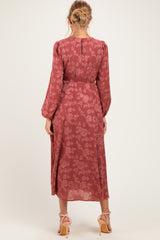 Rosewood Embossed Velvet Floral Maternity Maxi Dress