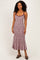 Plum Striped Knit Fitted Midi Dress