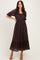 Brown Lace Square Neck Maxi Dress