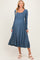 Teal Long Sleeve Scoop Neck Maternity Maxi Dress