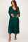 Hunter Green Tiered Long Sleeve V-Neck Maternity Maxi Dress