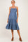 Medium Wash Denim Tiered Cami Maternity Midi Dress