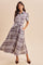 Dark Plum Plaid Button Down Midi Dress