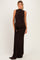 Brown Sleeveless Side Draped Maternity Maxi Dress