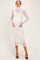 Cream Ribbed Mesh Knit Maternity Midi Dress
