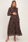 Burnt Mocha Floral Tie Neck Maternity Maxi Dress
