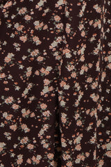 Burnt Mocha Floral Tie Neck Maternity Maxi Dress