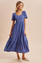 Heritage Blue Striped Scoop Neck Maxi Dress