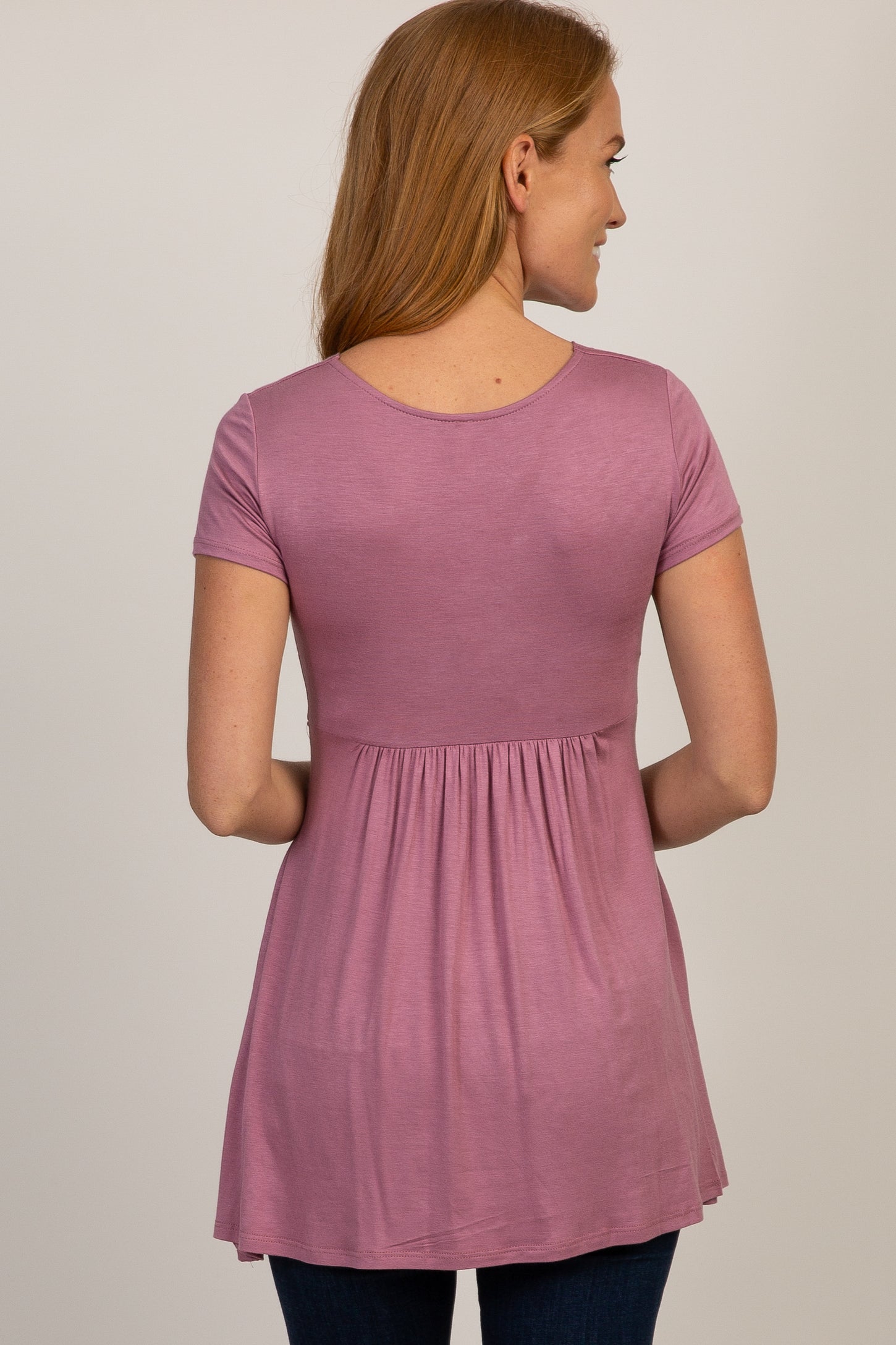 PinkBlush Mauve Draped Front Nursing Top