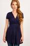 PinkBlush Navy Draped Front Nursing Top