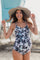 Black Floral Lace-Up Back One-Piece Maternity Swimsuit