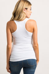 White Fitted Maternity Tank Top