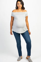 Navy Blue Faded Maternity Plus Skinny Jeans
