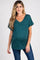 Forest Green V-Neck Pocket Accent Maternity Top