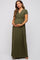 PinkBlush Olive Draped Maternity/Nursing Maxi Dress