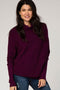 Purple Funnel Neck Dolman Sleeve Sweater